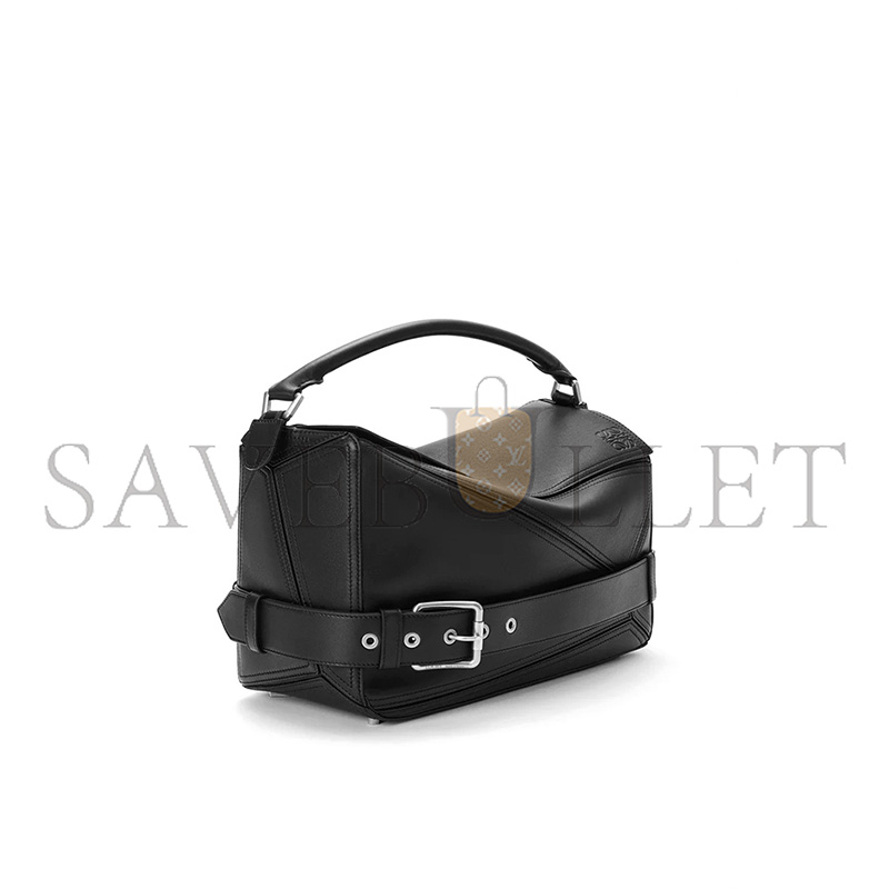 L0ew* large puzzle biker bag in shiny calfskin b510bp1x01 (33*21.5*14.7cm)